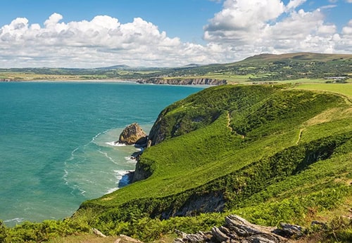 "Breath-taking view of Pembrokeshire Coast National Park, easily reached with Haverfordwest taxis for a memorable adventure."